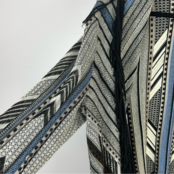 Nic+Zoe Multicoloured Striped Open Cardigan Long Sleeve with Fringe Size Large - Picture 4 of 9